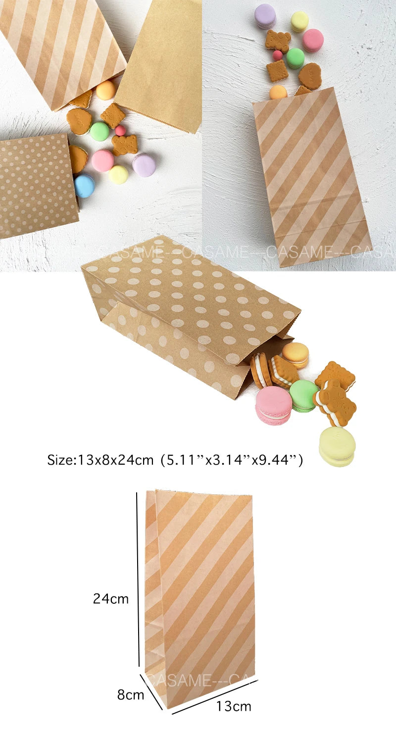10 pcs Colored Paper Bags Party Favor Bags Goodie Bags Colorful Rainbow Gift Bags Treat Goody Bags for Christmas Birthday