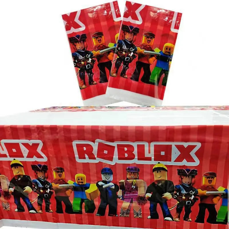 Roblox Theme 1pcs/lot Happy Birthday Party Table Kit Cover Baby Shower Decorations Kids Boys Girls Favors toy Plastic Tablecloth