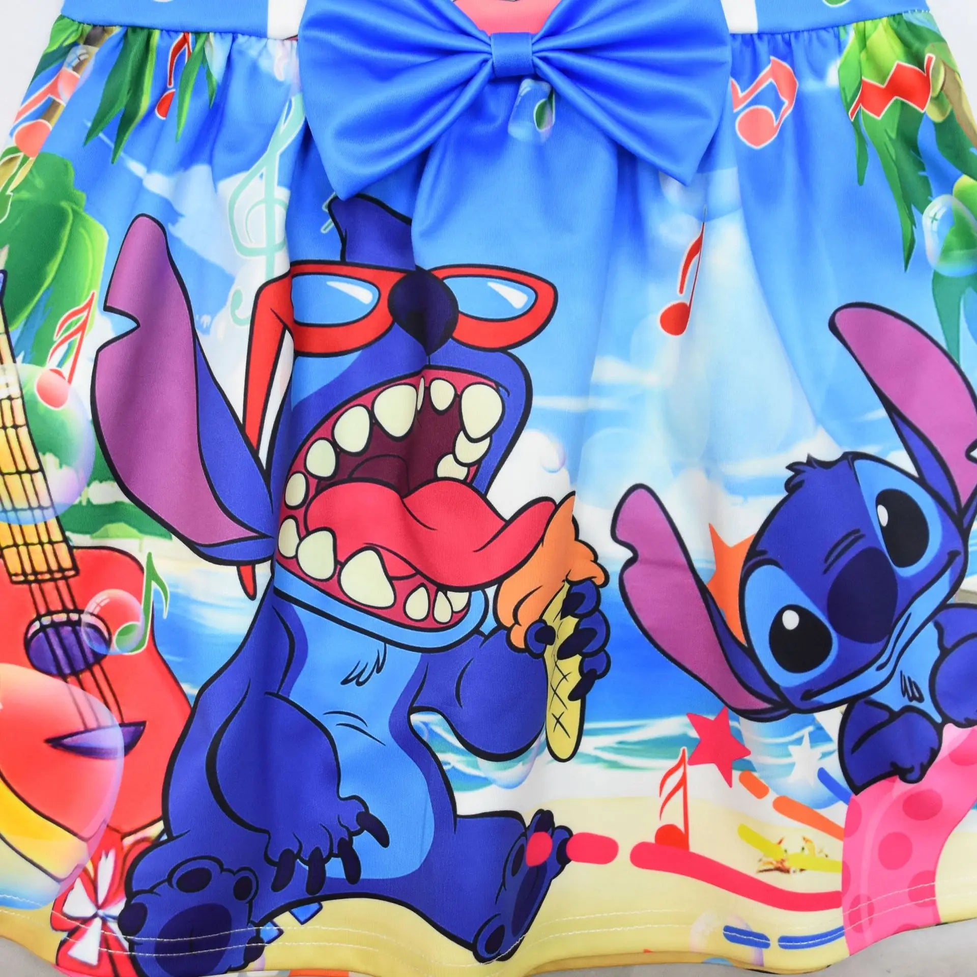 Lilo and Stitch Baby Girls Lilo Stitch Cosplay Princess Dress Kids Birthday Christmas Party Costume Summer Clothes Bow Sundress