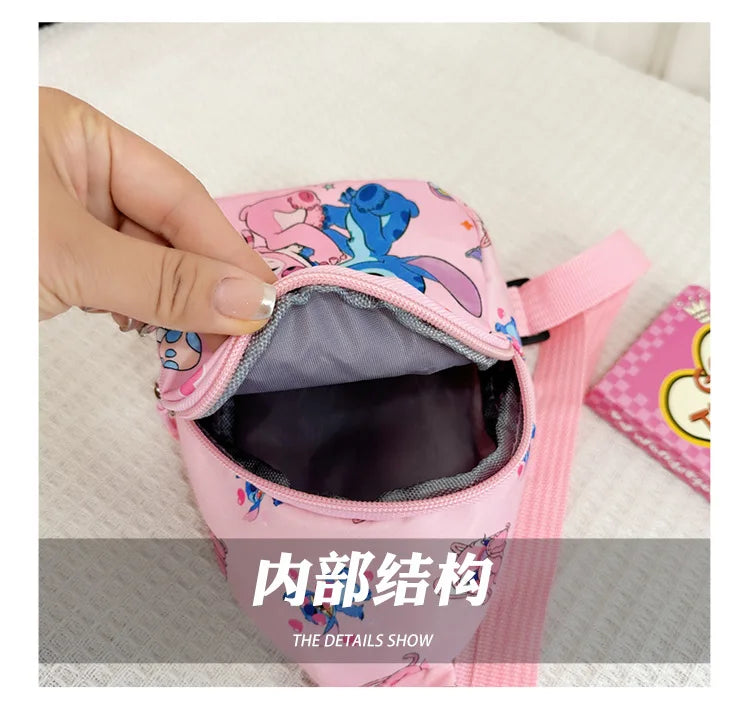 Stitch Anime Shoulder Bags Kawaii Fashion Chest Bag Travel Satchel Casual Portable Totes Backpacks Birthday Gifts For Boys Girls