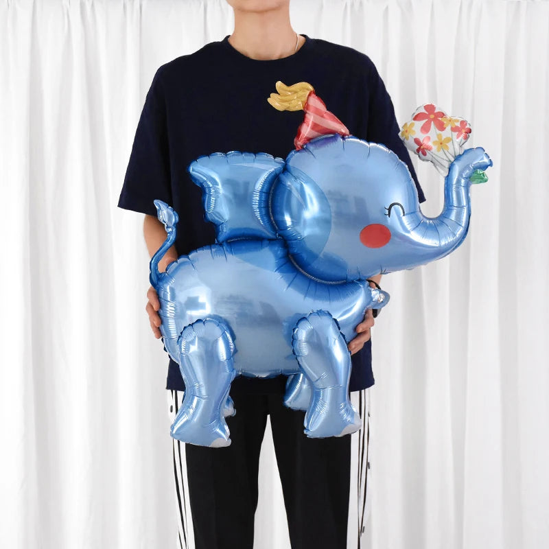 Large Standing Unicorn Foil Balloons for Kids Girls Unicorn Birthday Party Decoration Elephant Animal Balloon Baby Shower Favors