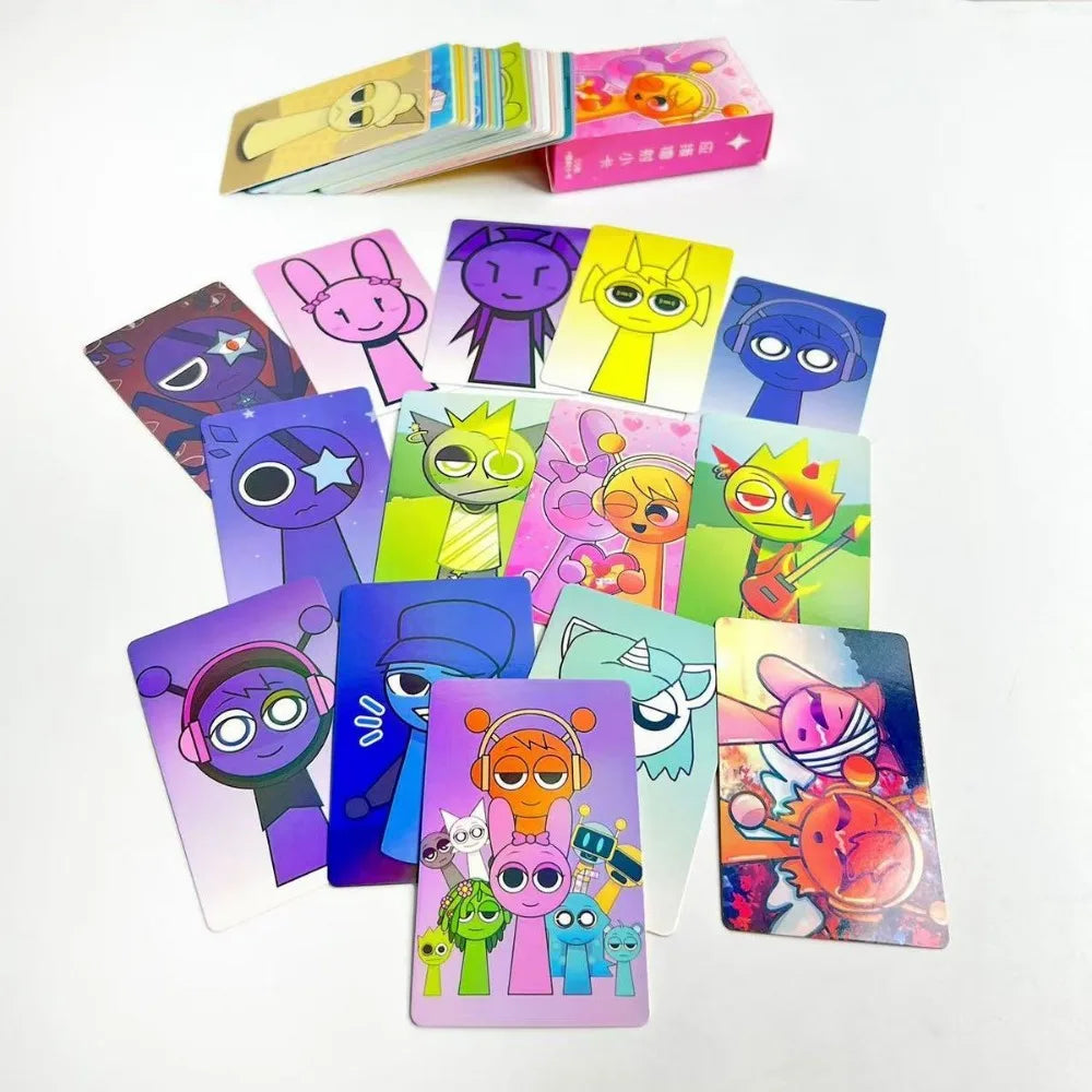 55PCS Sprunki Cartoon Card Game Gift Game Battle Carte Trading Hobbies Hobby Collectibles Game Collection Anime Cards Kids Gifts