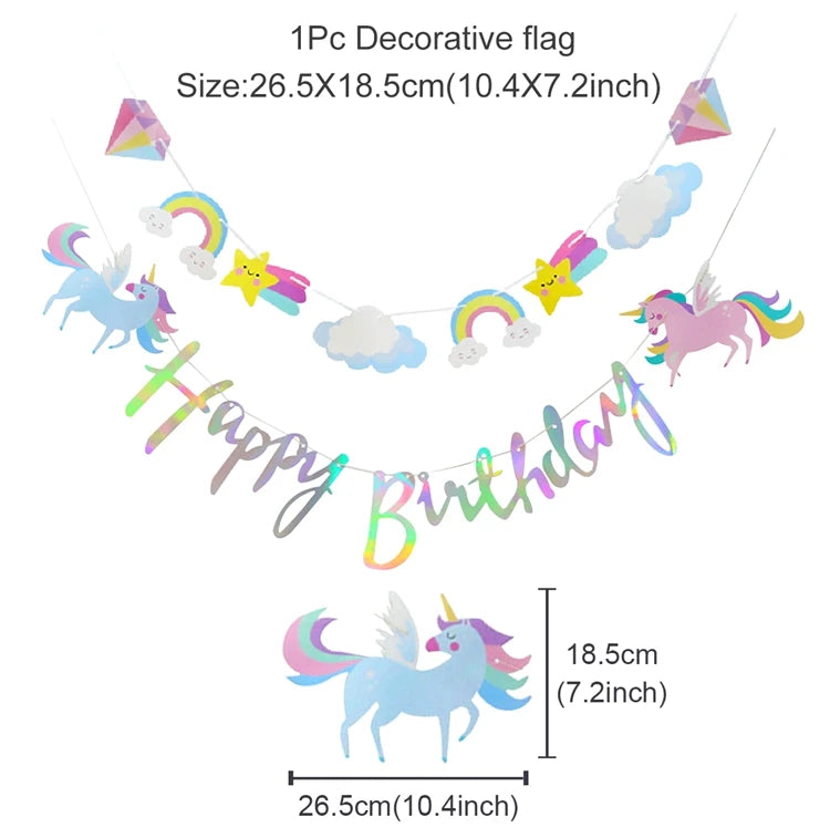 Unicorn Party Decoration Disposable Tableware Unicorn Birthday Party Decorations Kids Baby Shower Girl Birthday Party Supplies