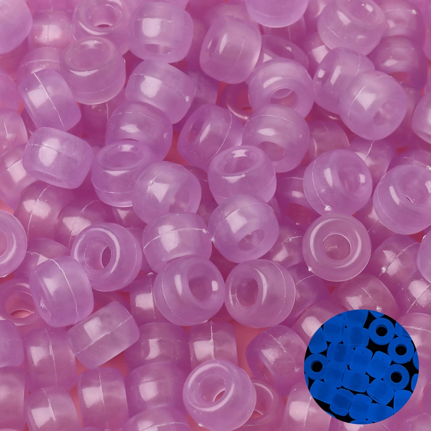 100pcs Luminous Pony Beads 6x9mm Acrylic Beads Big Hole Spacer Beads For Diy Craft Jewelry Charms Bracelets Making Hair Supplies