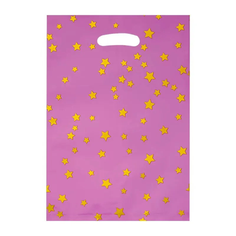 20pcs Printed Gift Bags Polka Dots Plastic Candy Bag Child Party Loot Bags Boy Girl Kids Birthday Party Favors Supplies Decor