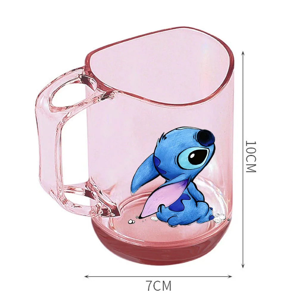 Stitch Lilo and Stitch animation peripheral cartoon printed transparent resin mouthwash and toothbrush cup anti-fall water cup