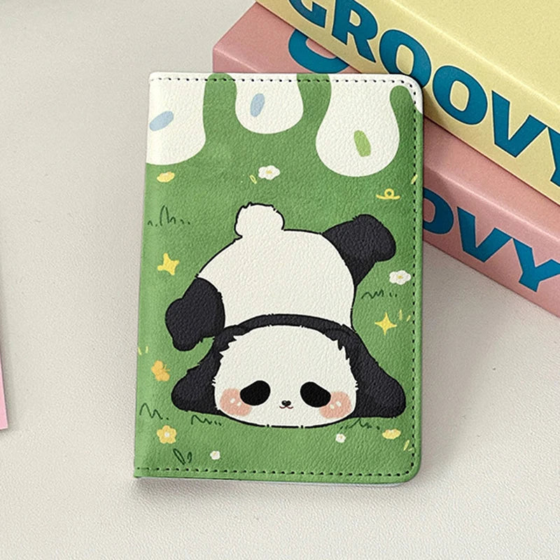 Cute Panda Passport Cover Girl Cartoon Pink Bear Bank Credit Card Passport Holder Case Women Travel Accessories Passport Wallet