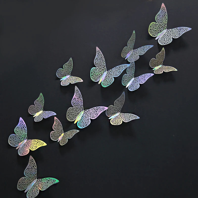 Iridescent Paper Leaf Snowflakes Garland Mermaid Birthday Tea Party Hanging Leaves Star Streamer Xmas New Year Banner Decoration