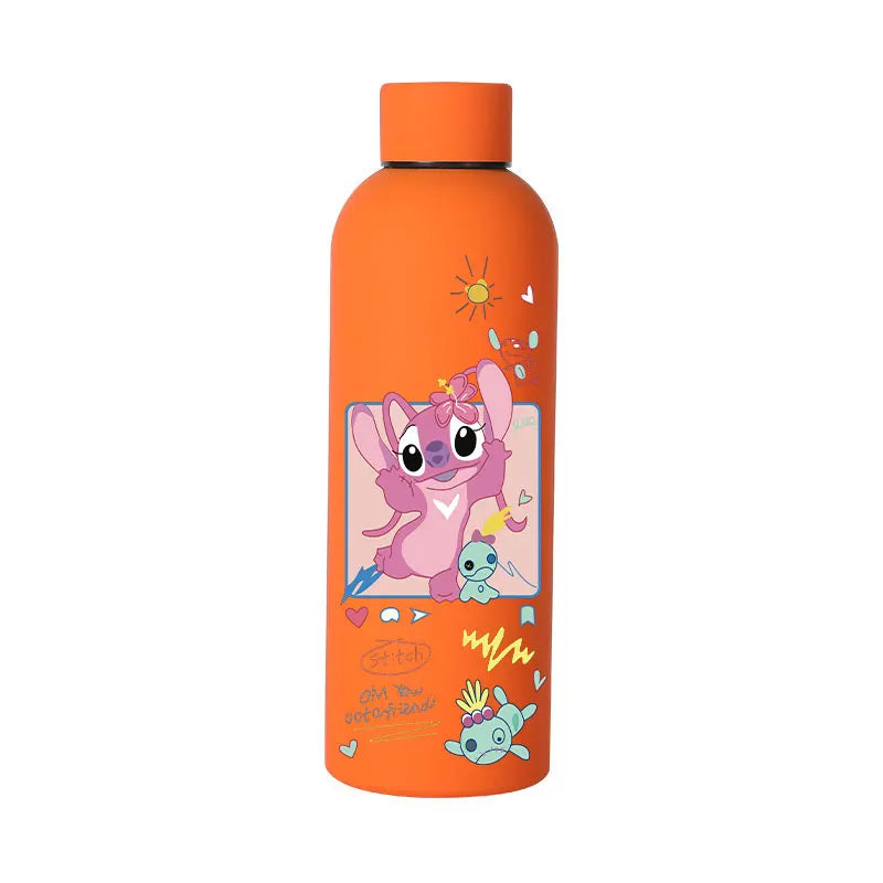 Lilo&Stitch Insulated Cup Sports Small Mouth Bottle Angel Colour Double-layer Vacuum Stainless Steel Cola Coffee Frosted Bottle