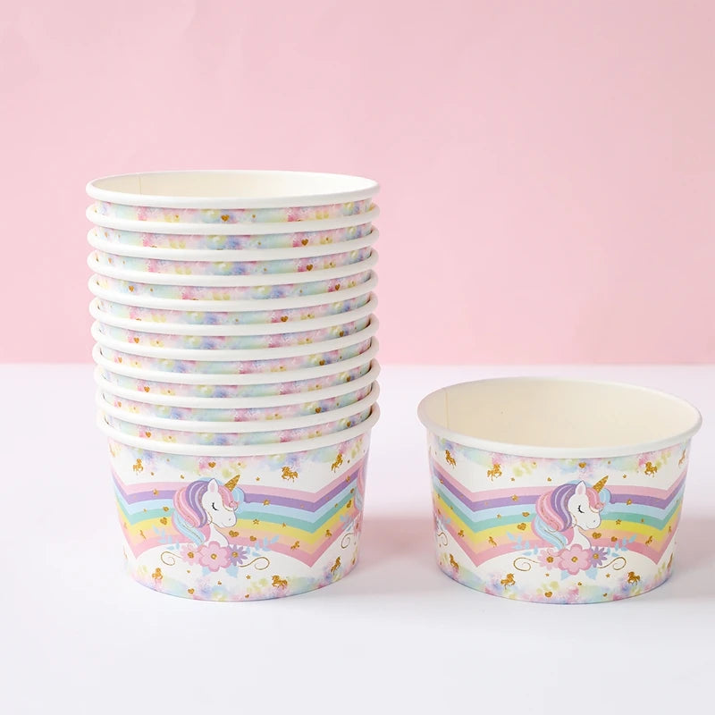 Unicorn Party Supplies Rainbow Unicorn Paper Plates Cups Napkin for Baby Shower First Girls Birthday Party Decorations