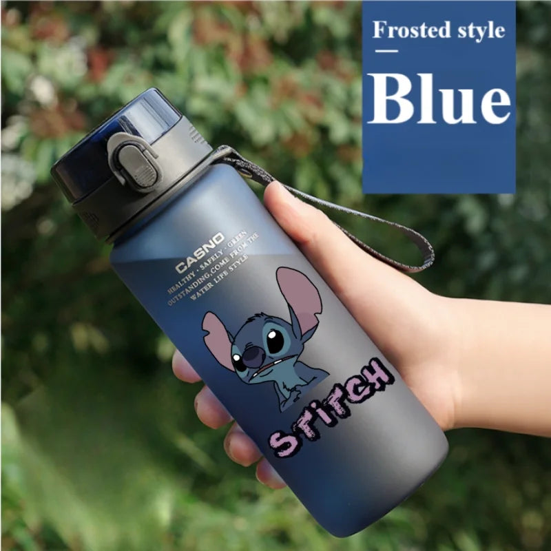 Lilo&Stitch 560/800/400ML Water Cup Children Portable Plastic Transparent Straw Stitch Outdoor Large Capacity Sport Water Bottle