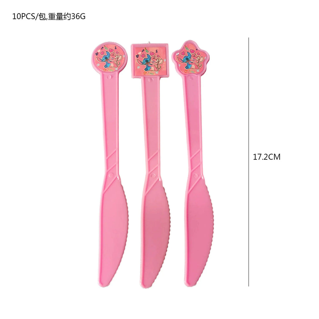 Lilo And Stitch Girl Party Birthday Decoration Set Party Supplies Tableware Stitch Balloon Banner Plate Napkin Tablecloth forkid