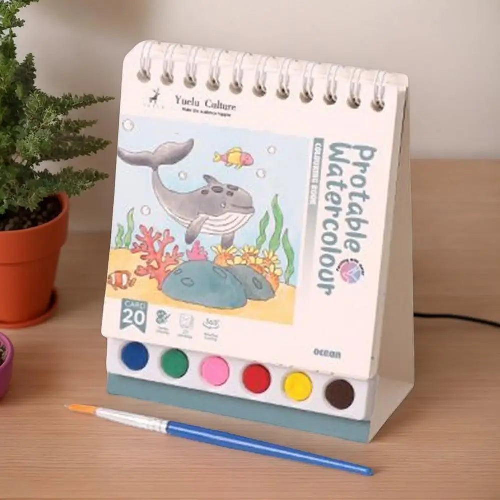 Coloring Book 20 Pages Portable Watercolor Coloring Book Kindergarten Colored Graffiti Enlightenment Note Picture Book