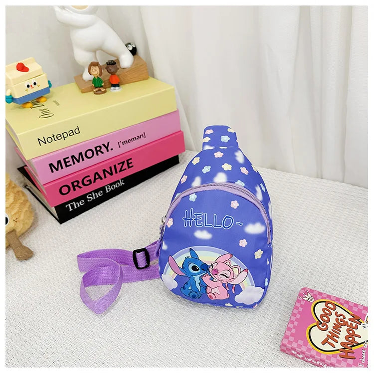 Stitch Anime Shoulder Bags Kawaii Fashion Chest Bag Travel Satchel Casual Portable Totes Backpacks Birthday Gifts For Boys Girls