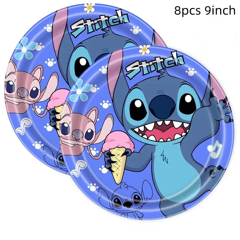 Lilo Stitch Party Supplies Paper Cup Plate Balloon Tablecloth Cake Toppers For Kid Boy Birthday Party Decoration Baby Shower