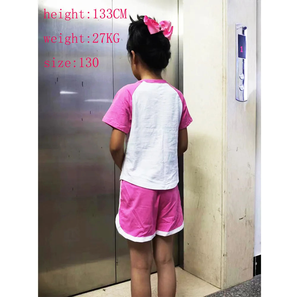 Lilo And Stitch Kids Costume Girls Casual Outfits Boys Short Sleeves T-shirt Shorts 2 Pcs Sets Girls Casual Sportswear