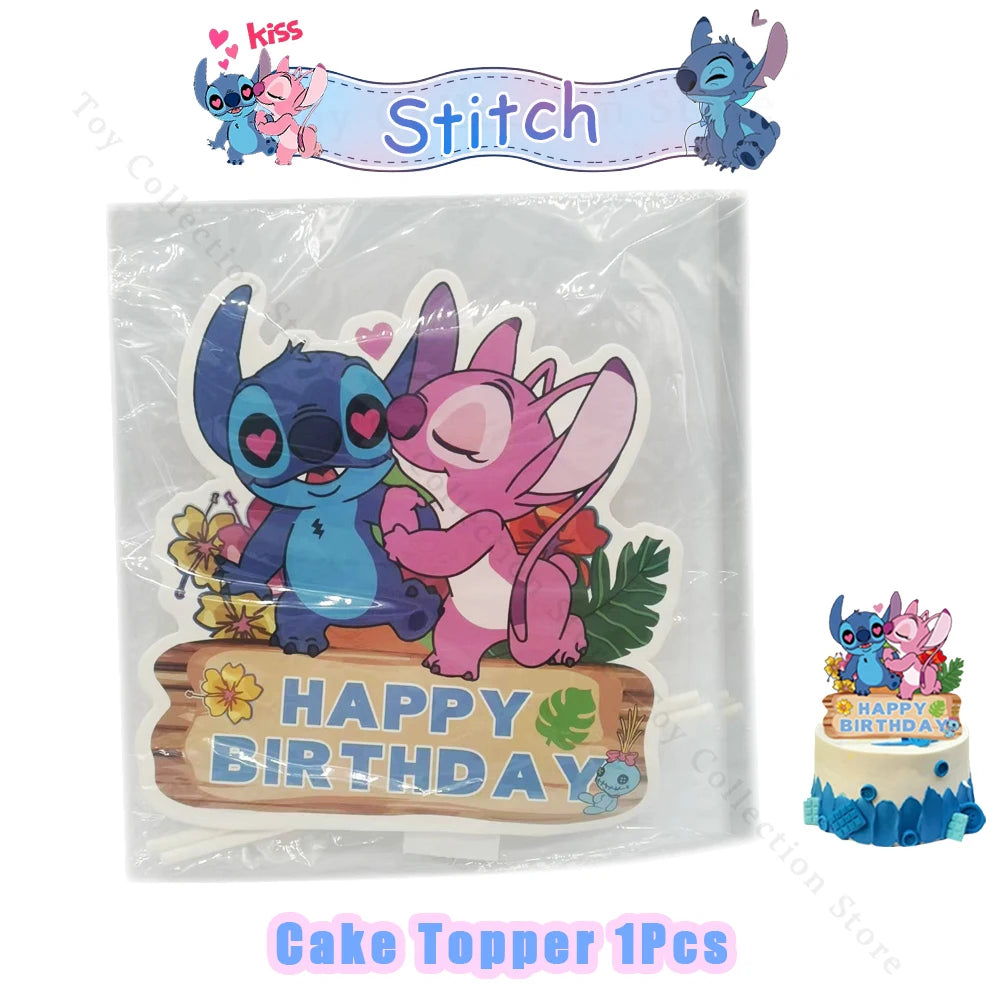 Lilo and Stitch Cartoon Children's Birthday Party Decoration Paper Plate Latex Foil Ballon Tablecloth Baby Shower Party Supplies