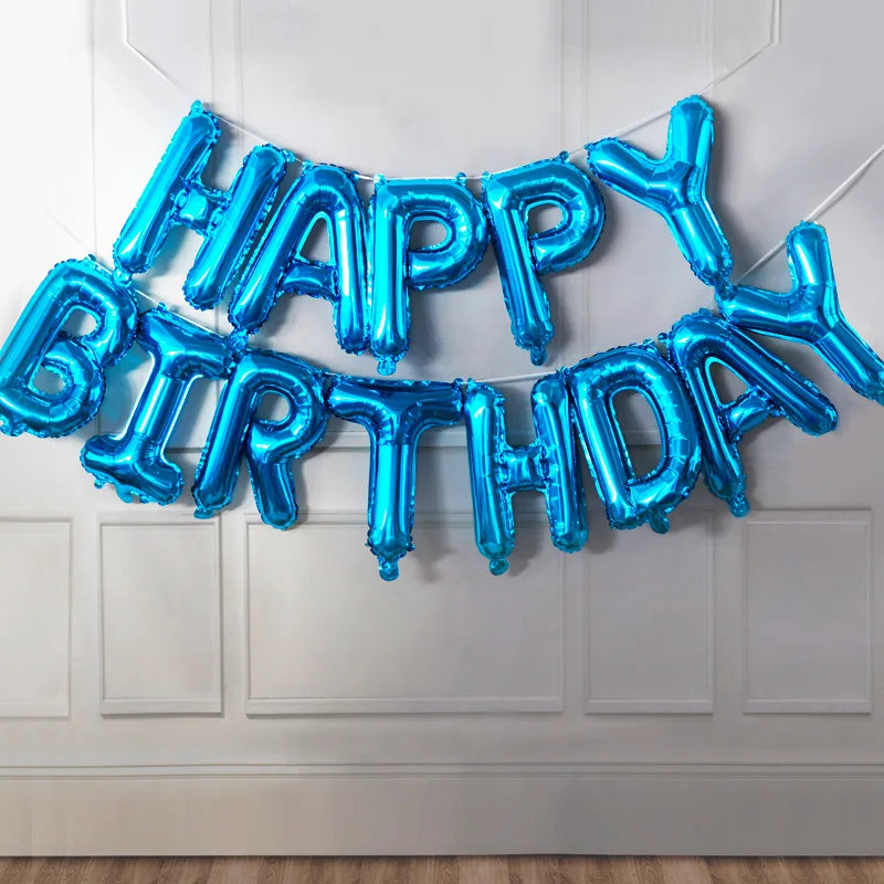 Balloons Party Supplies Birthday Decoration Happy Anniversary Baby Shower Girl Boy Gender Reveal Children's Blue Foil Balloon