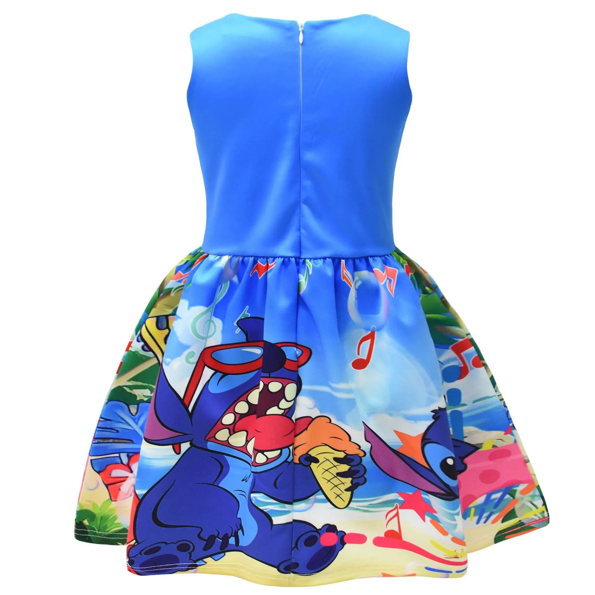 Lilo and Stitch Baby Girls Lilo Stitch Cosplay Princess Dress Kids Birthday Christmas Party Costume Summer Clothes Bow Sundress