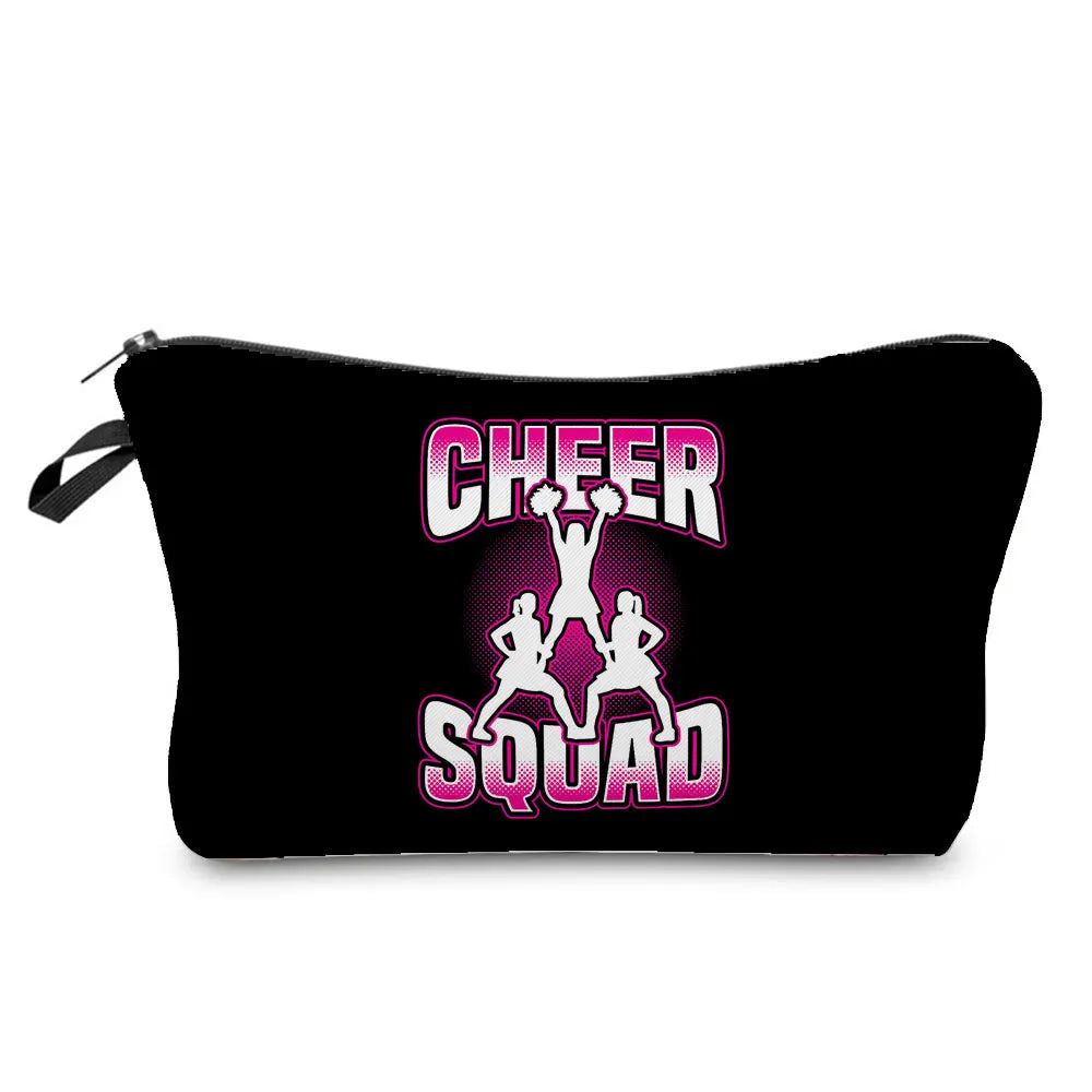 Cheerleading Girl Makeup Bag Club Gift Bag Female Portable Custom Pattern Cosmetic Bag Travel Organizer Storage Bag Toiletry Kit