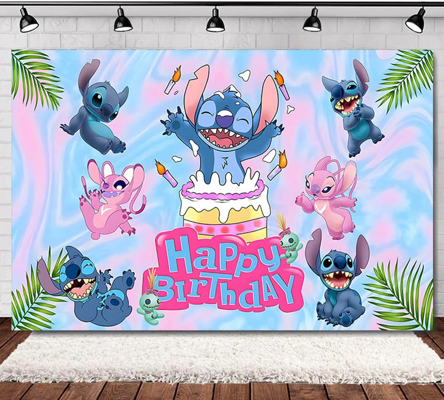 Lilo and Stitch Cartoon Children's Birthday Party Decoration Paper Plate Latex Foil Ballon Tablecloth Baby Shower Party Supplies