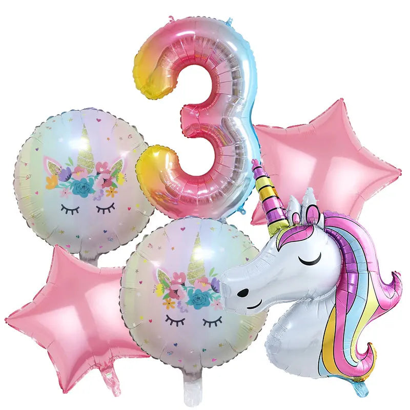 Unicorn Birthday Decoration Face Mask Gift Bags Tablecloth Unicorn Happy Birthday Balloons Candy Box Kids Birthday Party Favors