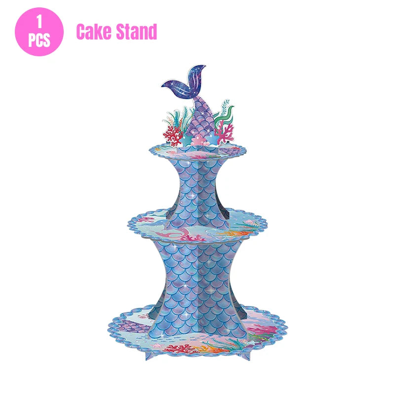 Mermaid Ariel Princess Birthday Party Decorations Disposable Tableware Plate Straw Cup Balloons Baby Shower Party Supplies
