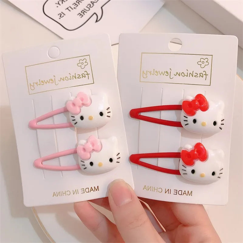 2PCS Girl Hair Clip Kawaii Cartoon BB Hair Clip Girl Hairs Accessories Headwear Bangs Clip Bow HairClips Gift Festival gifts