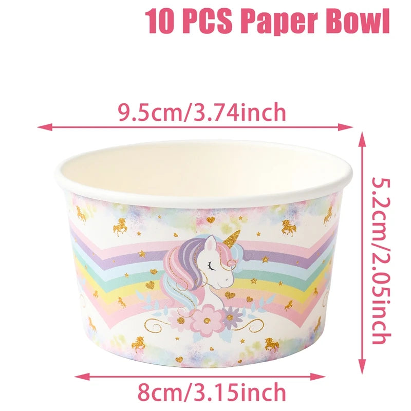 Unicorn Party Supplies Rainbow Unicorn Paper Plates Cups Napkin for Baby Shower First Girls Birthday Party Decorations