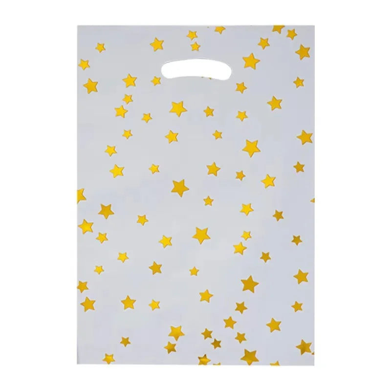 20pcs Printed Gift Bags Polka Dots Plastic Candy Bag Child Party Loot Bags Boy Girl Kids Birthday Party Favors Supplies Decor