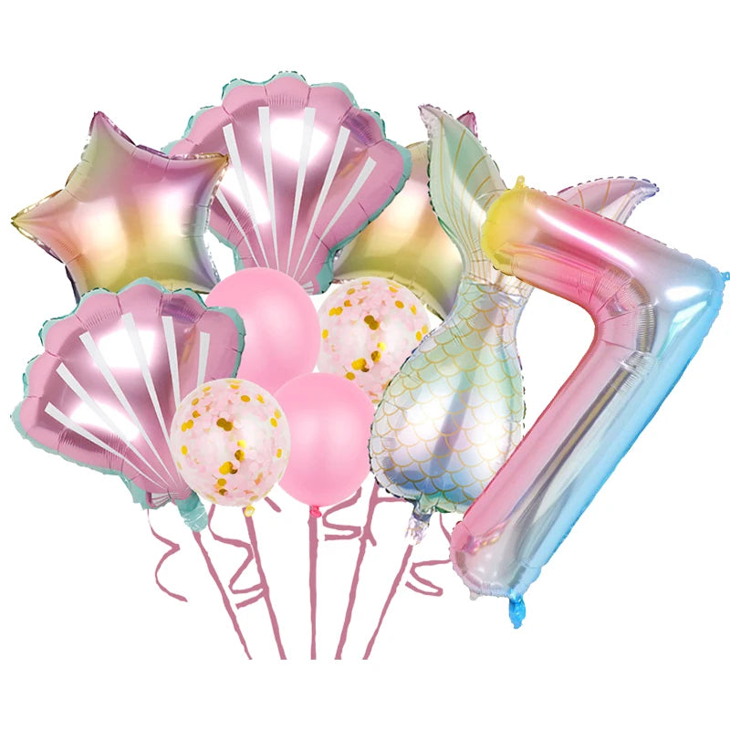 Mermaid Princes Birthday Party Decorations Disposable Tableware Gif Bag Foil Balloon Backdrop Decor Baby Shower Party Supplies