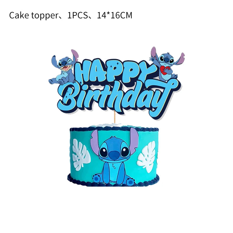 Lilo and Stitch Birthday Decoration Balloons Banner Backdrop Tablecloth Plates Cups Napkins Straws Event Party Supplies for Kids