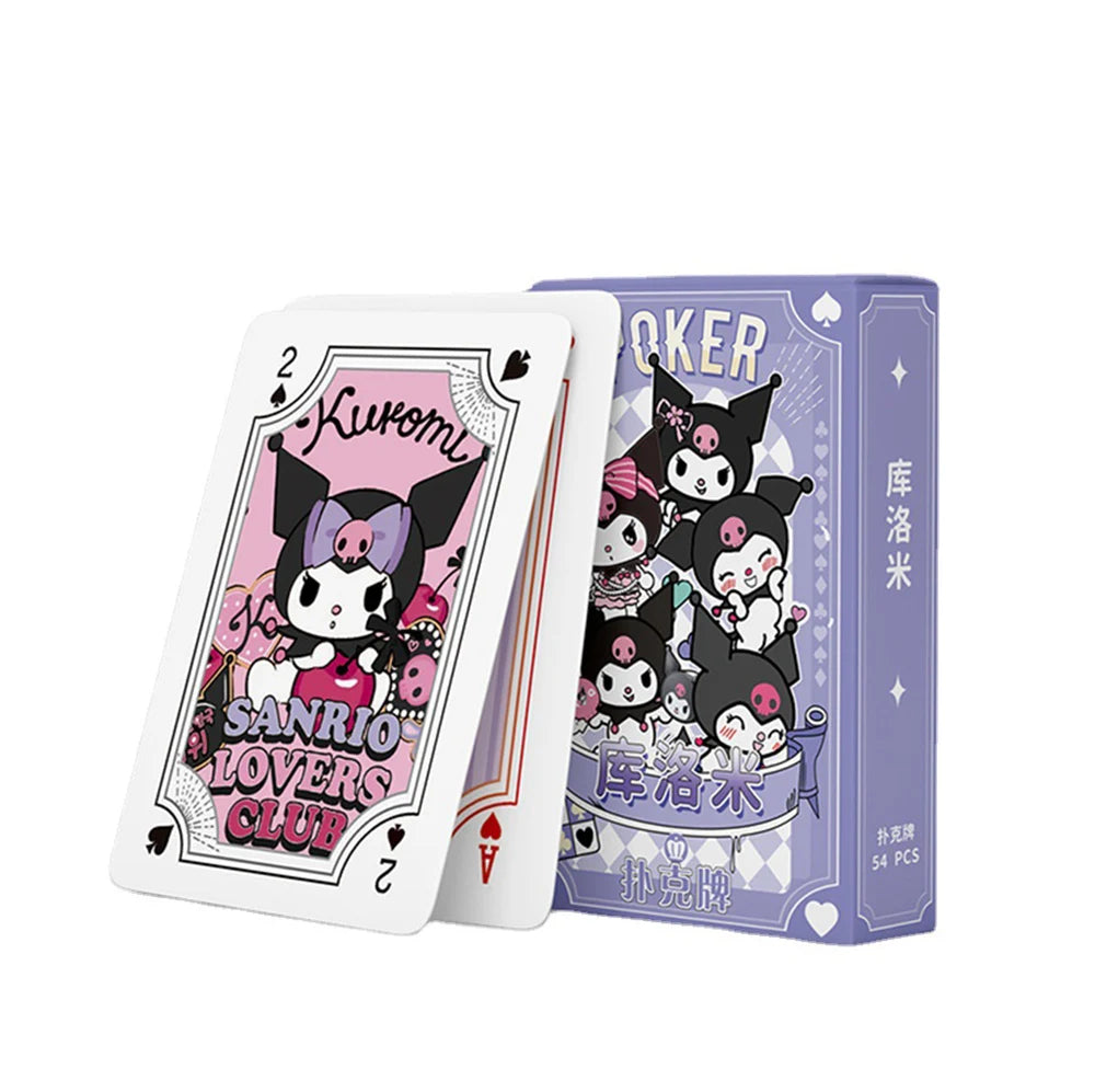Kawaii Sanrio Poker Playing Cards Board Games Cartoon Hello Kitty Kuromi Cinnamoroll Melody Pompompurin Kids Toys Deck Card Gift