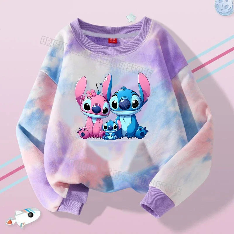 Stitch Tops Sweaters Children Baby Long Sleeve Casual Clothes Boy Girl Sweatshirt Kids Clothing Fall Hood Sweat Shirts Clothes