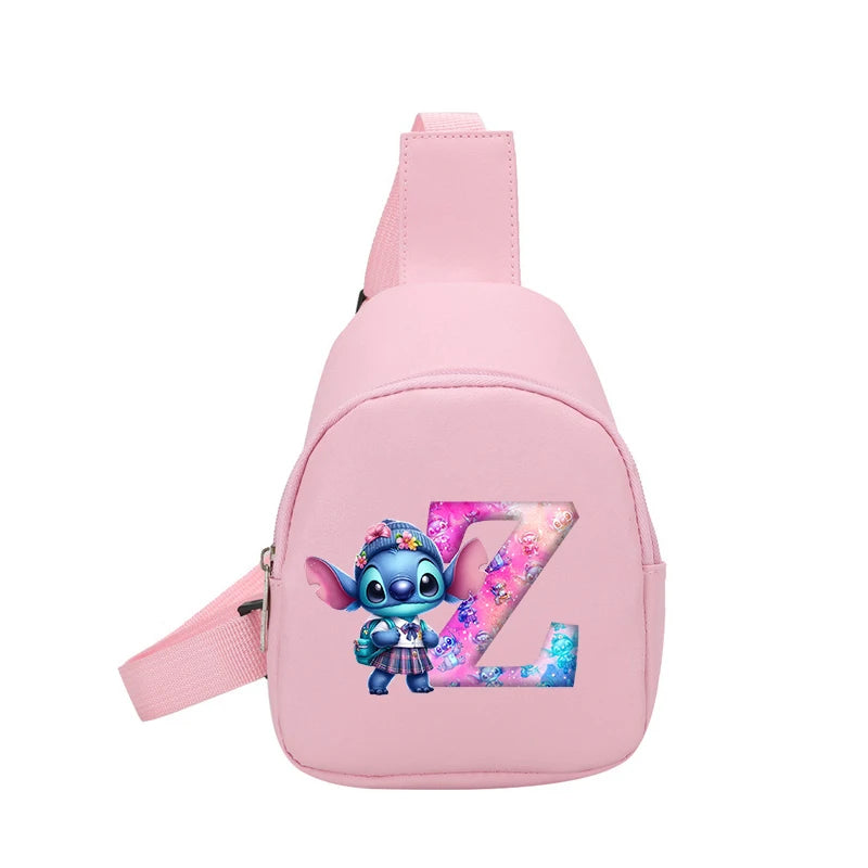 Cartoon Lilo&stitch Pu Chest Bag Mini Outdoor ShoulderBag Boy Girl Satchel Bags Costume Accessories Students Crossbady Bag Purse