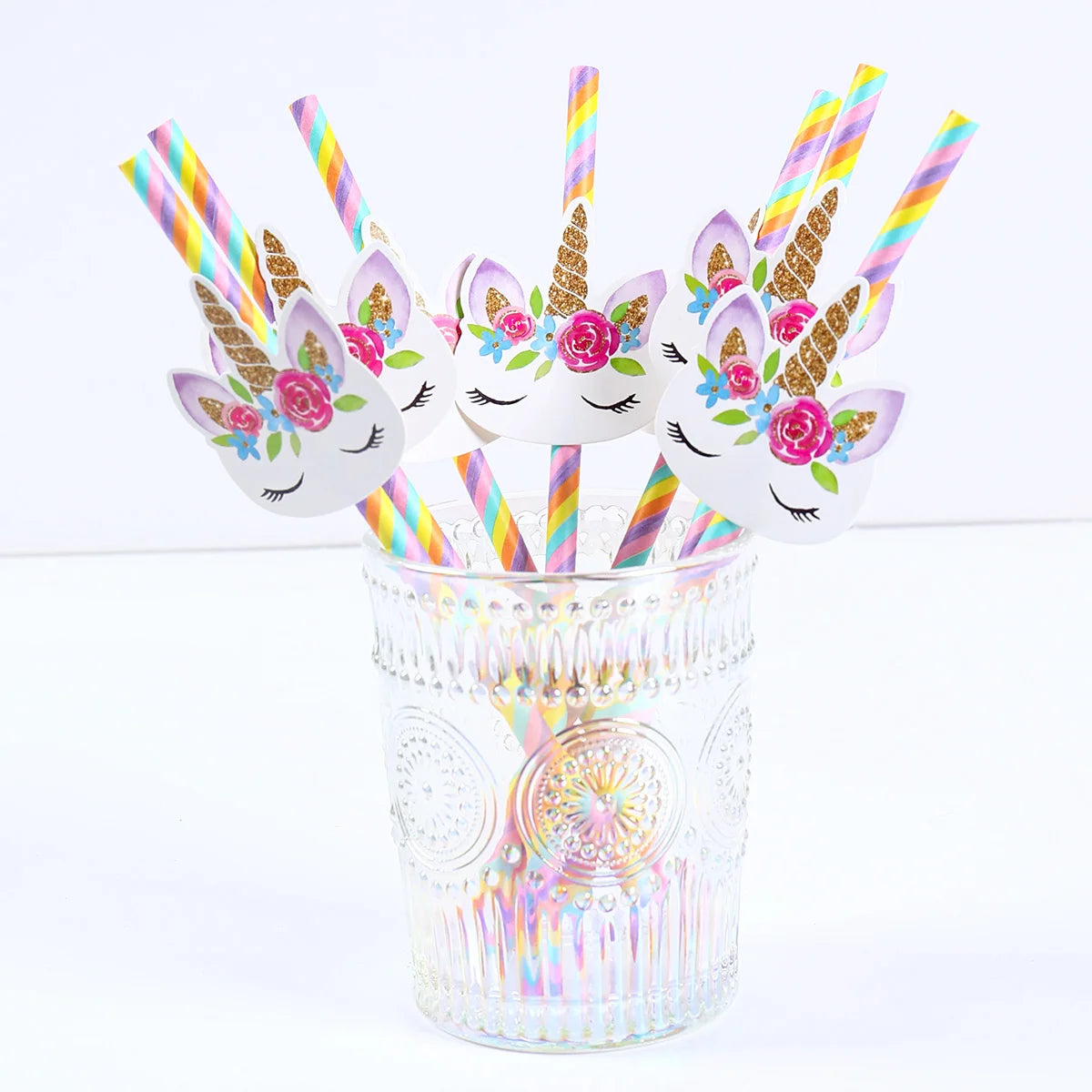 20pcs Unicorn Party Disposable Straws Unicorn Birthday Party Decorations Kids Girl Baby Shower Wedding Pool Party Supplies