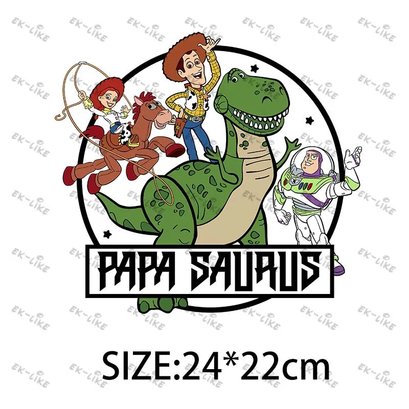 Dad Squad King Lion Toy Story Mickey Stitch Happy Father's Day Iron on Picture on Clothes Strong viscosity Diy Craft