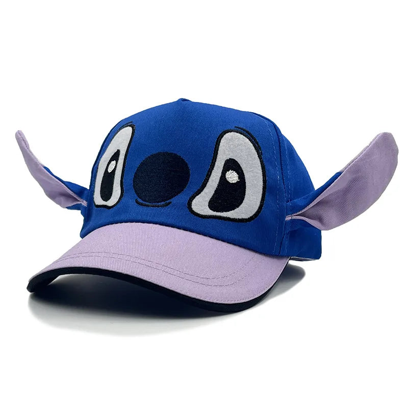 Cute 3D Ear Stitch Hats Cartoon Embroidery Lilo & Stitch Baseball Cap Children Outdoor Sun Hats Fashion Accessory Birthday Gift
