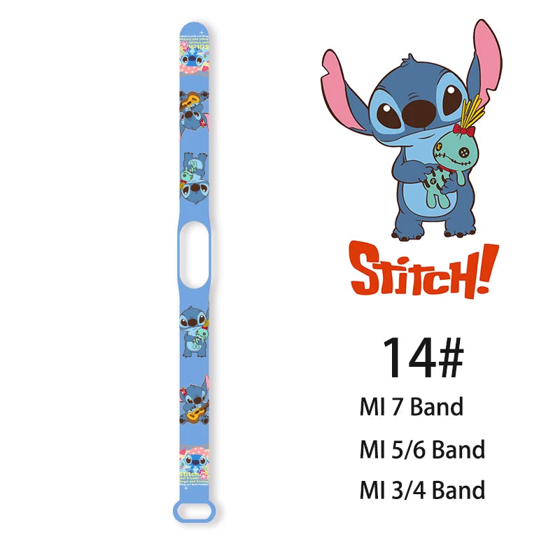 Lilo & Stitch Strap for Xiaomi Mi Band 7 bracelet Sport silicone watch wristband Miband wriststrap For Xiaomi mi band 3 4 5 6 7