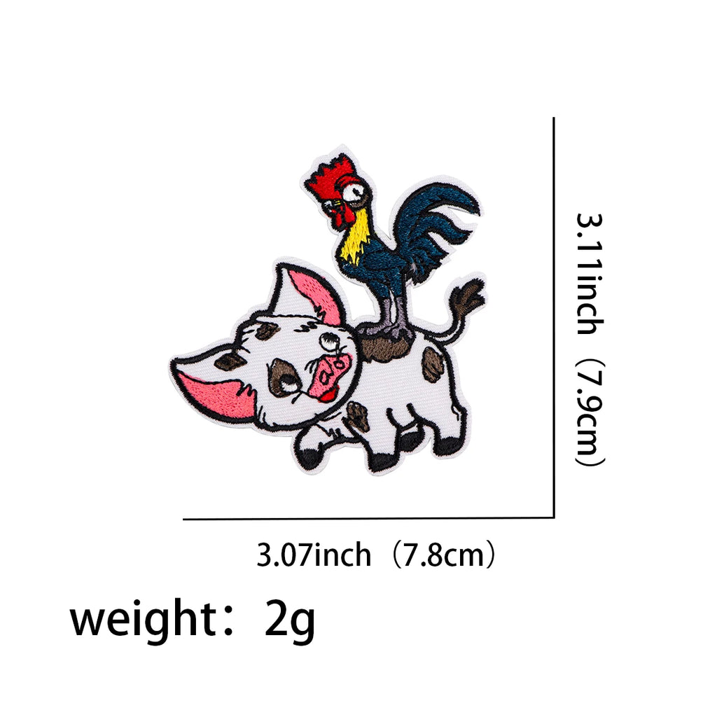 Cute Stitch Patches On Clothes Cartoon Mushu Dragon Embroidered Patches Animals Badges Iron On Patch DIY Clothing Accessories