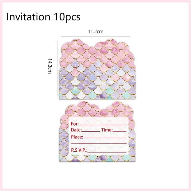 Mermaid Birthday Party Decorations Mermaid Theme Tableware Hanging Banner Candy Box Banner Party Decoration Supplies For Kids