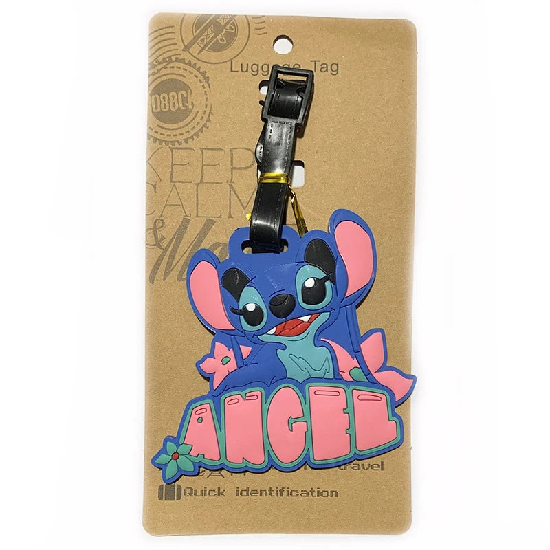 Don't mess with my stuff!Cartoon Stitch Luggage Tag Suitcase Name Address Label