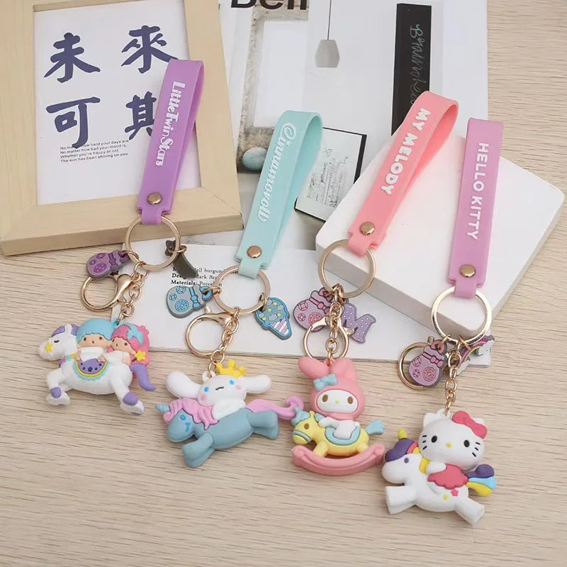 Sanrio Unicorn Series Keychain Cinnamoroll Pendant Little Twin Stars Accessories Hello Kitty My Melody Bag Charms Birthday Gift