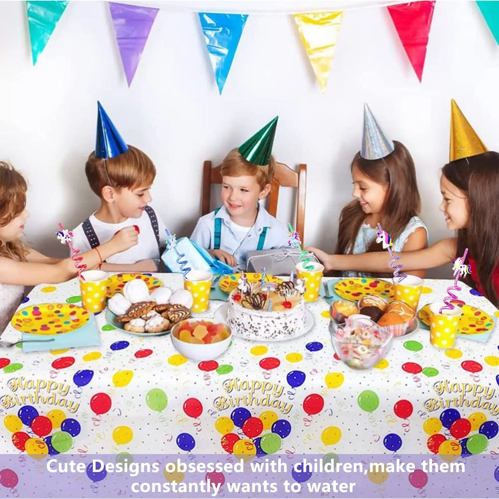 8pcs Unicorn Plastic Straw Reusable Drinking Straw Unicorn Party Supplies Rainbow Unicorn Theme Birthday Party Decoration