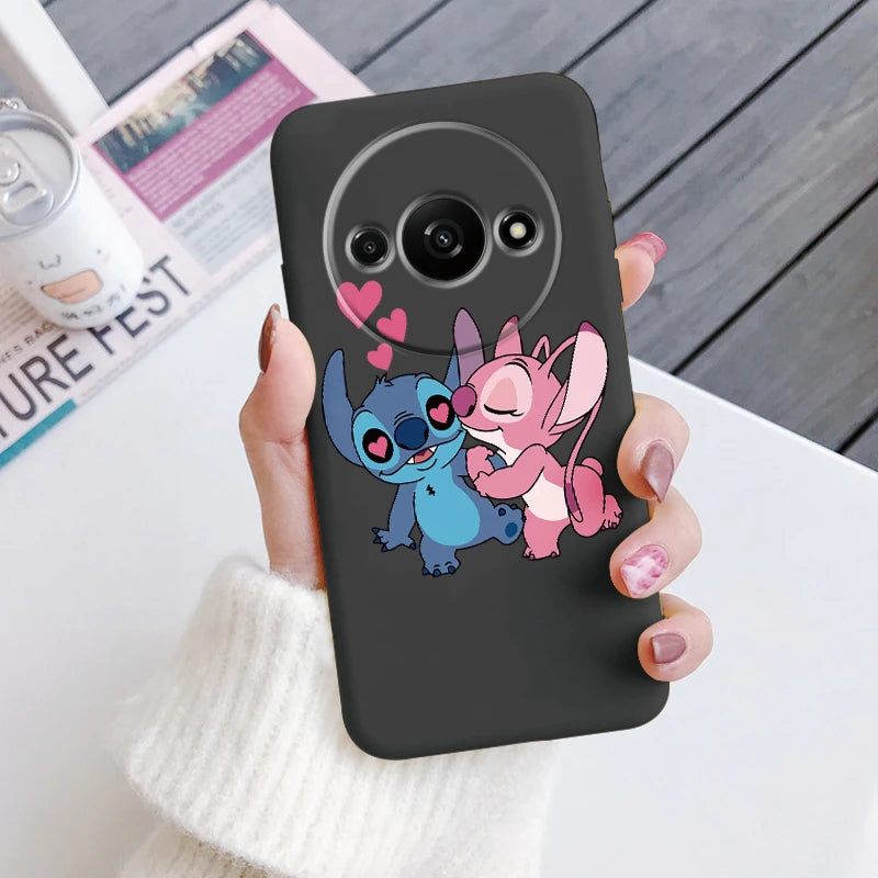 For Redmi A3 Phone Case Soft Silicone Shockproof Super cute Stitch Love?Cover For Xiaomi Redmi A3 Shell RedmiA3 A 3 Bumper Shell