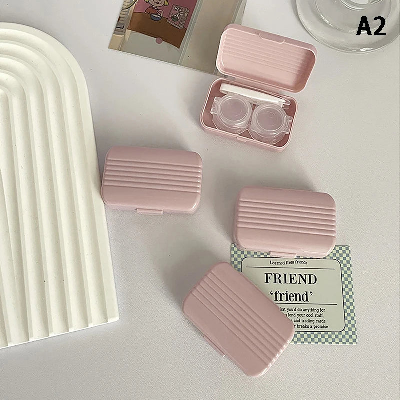 1pcs Cute Mini Contact Lenses Case Kit For Girls Travel Portable Contact Lens Box Contact Lens Storage Container