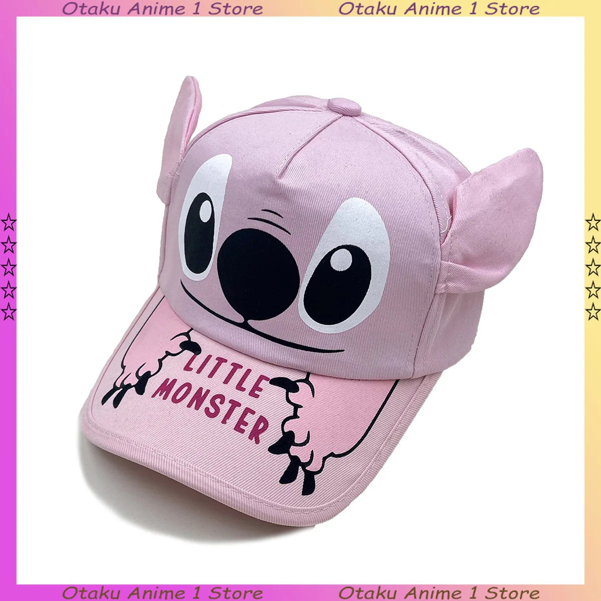 Cute 3D Ear Stitch Hats Cartoon Embroidery Lilo & Stitch Baseball Cap Children Outdoor Sun Hats Fashion Accessory Birthday Gift