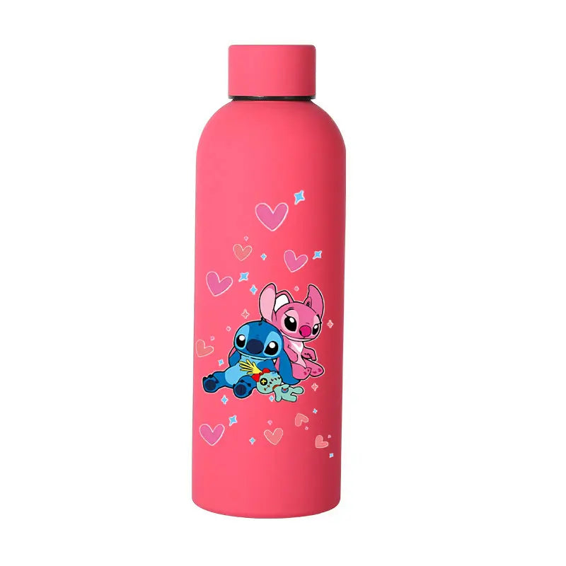 Lilo&Stitch Insulated Cup Sports Small Mouth Bottle Angel Colour Double-layer Vacuum Stainless Steel Cola Coffee Frosted Bottle