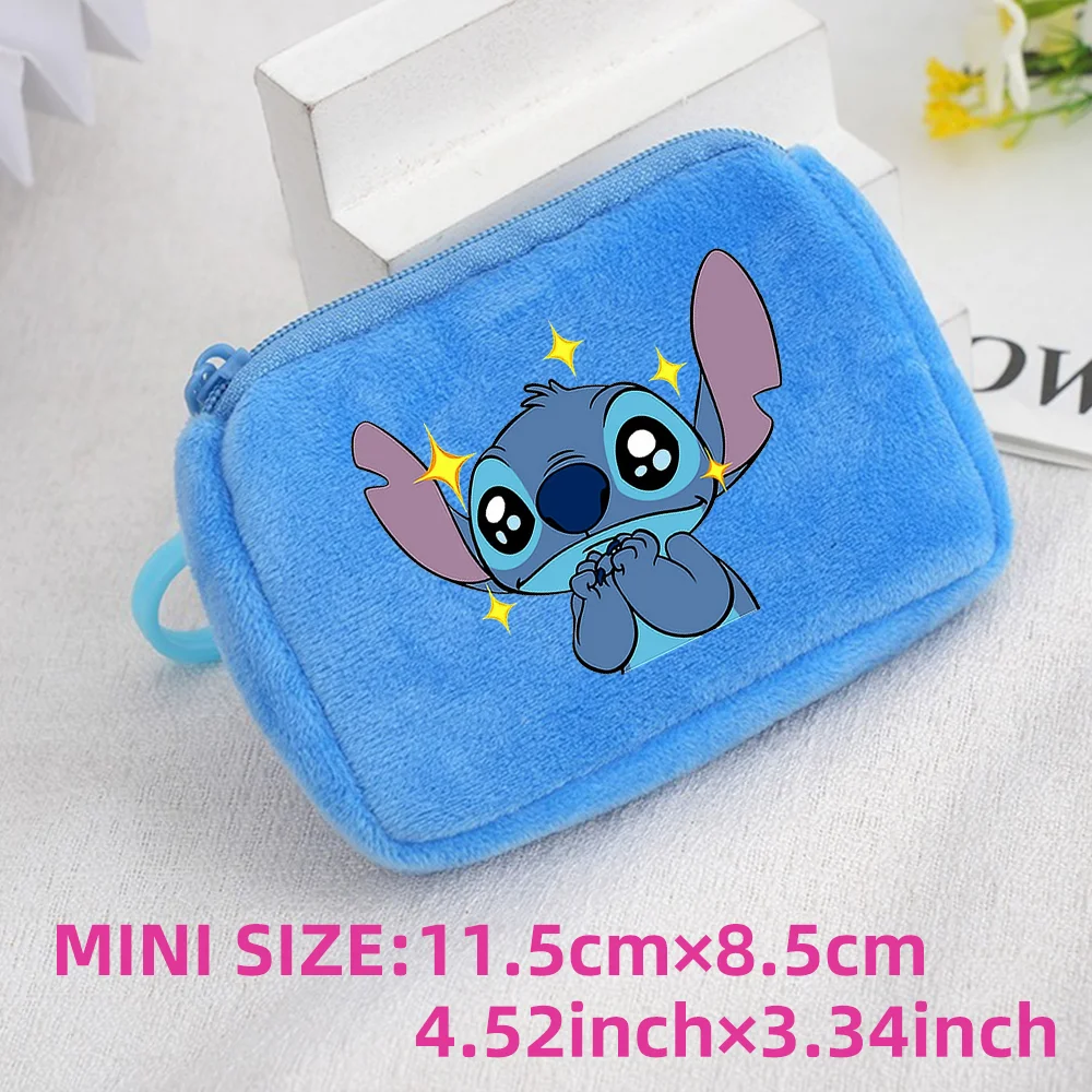 Lilo Stitch Kids Anime Plush Coin Purse Girls Boys Cute Mini Wallet Cartoon Moneybag Kids Storage Bag Pendant Birthday Gifts
