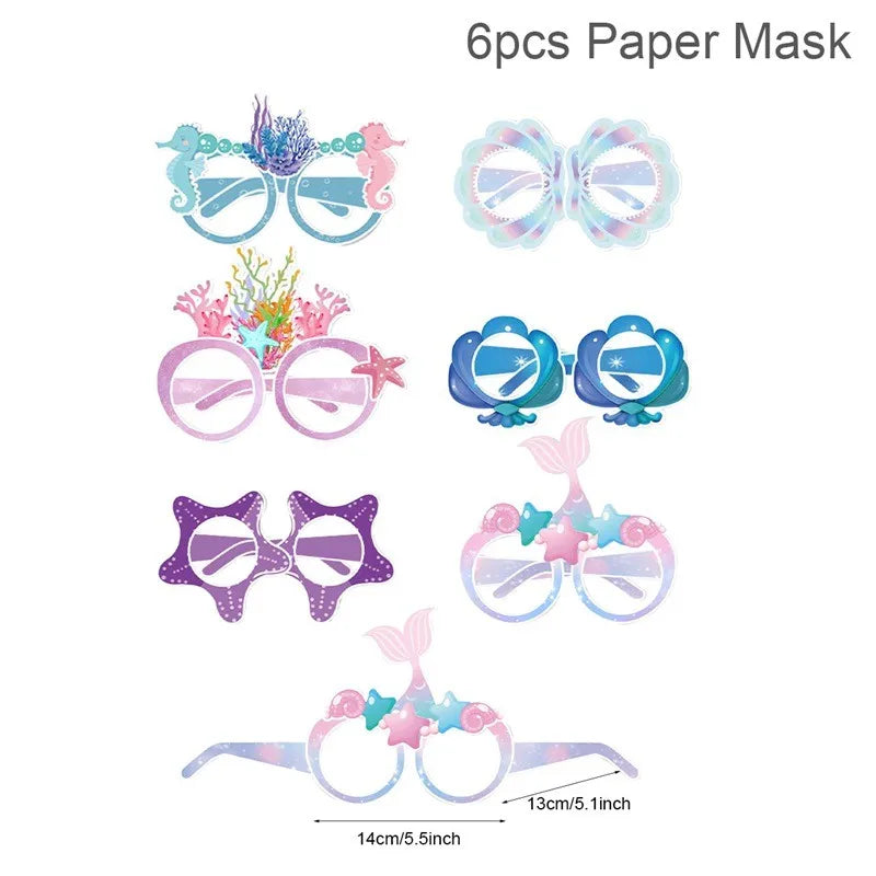 Mermaid Party Disposable Tableware Banner Mermaid Birthday Party Decorations Girl Under the Sea Party Decoration Baby Shower